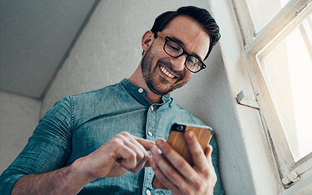 Woman holding phone